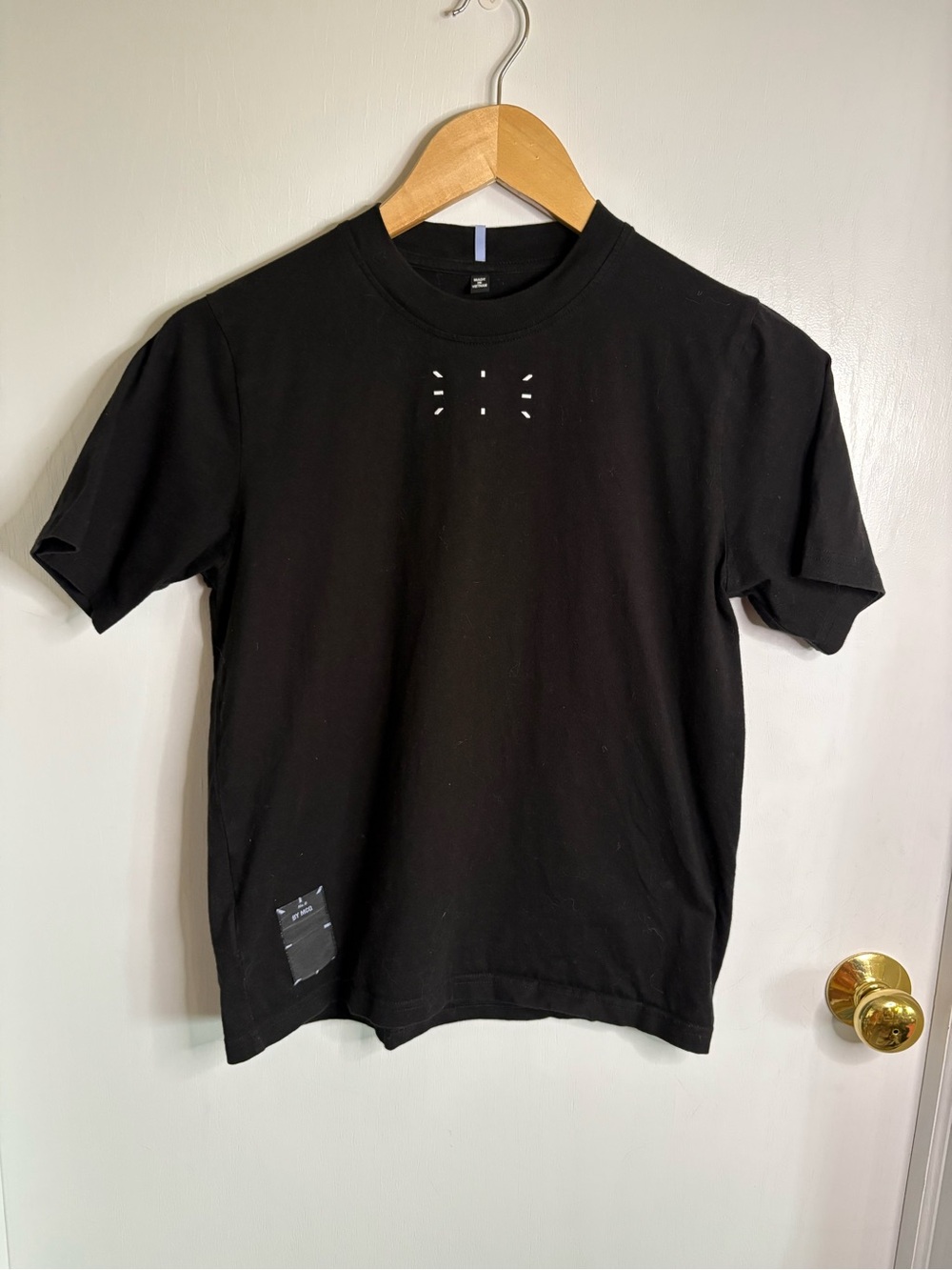 MCQ Logo XS Short Sleeve Crew Neck Cotton Jersey T-Shirt Minimalist Classic